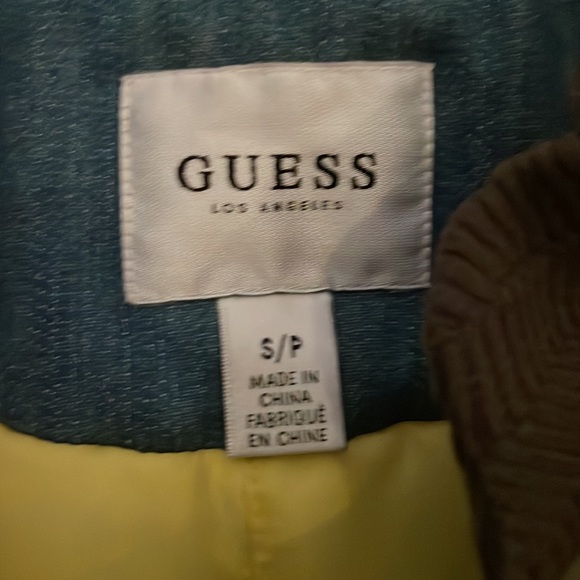 Guess Faux Fur Denim Color Block Coat - Picture 5 of 11